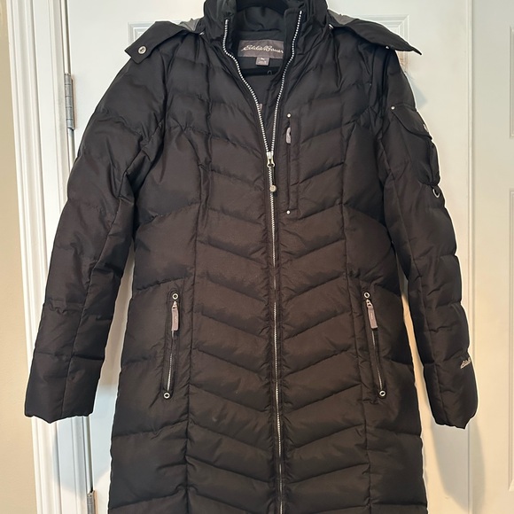 Eddie Bauer Jackets & Blazers - Eddie Bauer Women's Black Sun Valley Down Duffle Coat  size M
